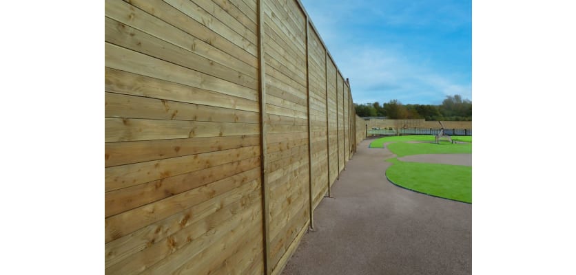  EchoGroove Reflective Acoustic Fencing Kit installed in park