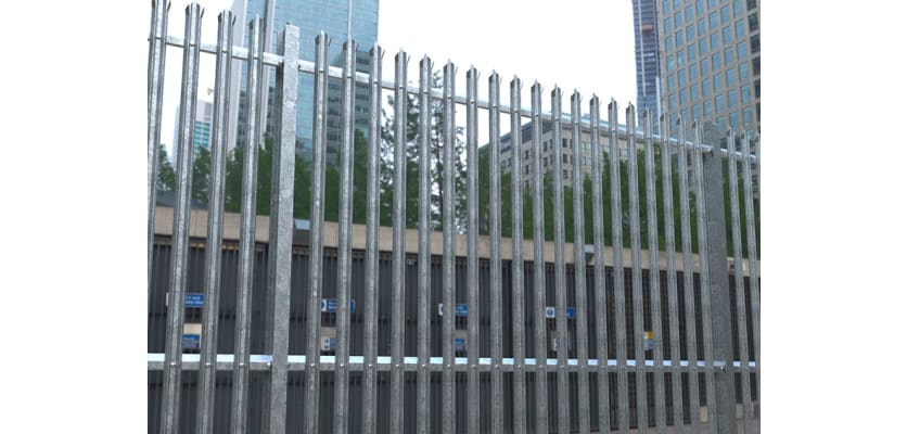 PaliFence® Palisade Security Fencing system around a Warehouse 