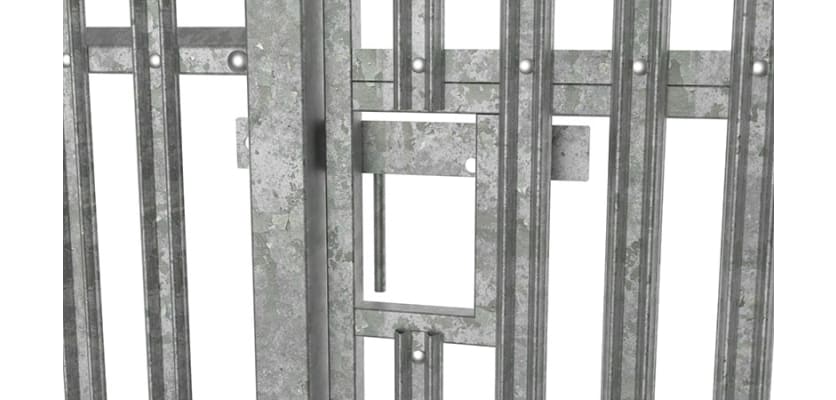 Close up showing the sliding latch of the PaliFence® Palisade Gate 