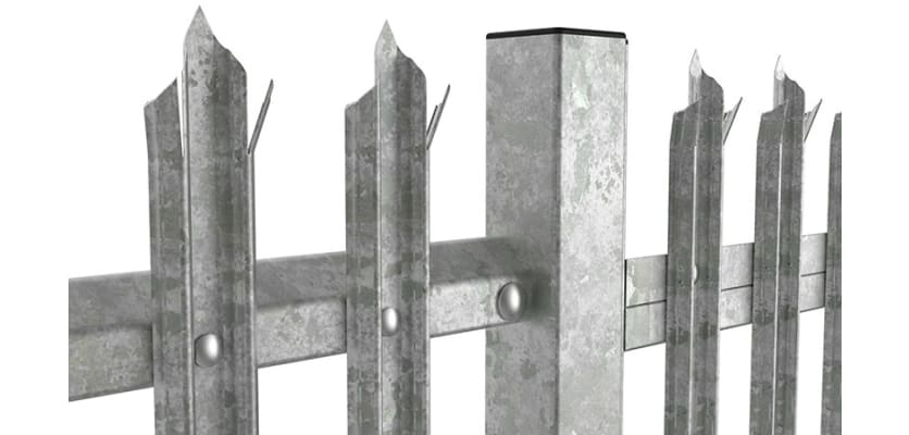 Close up of the top of the PaliFence® Palisade Security Gate