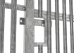 Close up of the sliding latch section of the PaliFence® Palisade Gate 