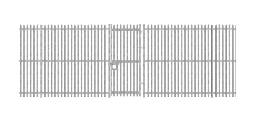 PaliFence® 3.0m High Palisade Security Single Leaf Gate installed in a Palisade Fencing Line 
