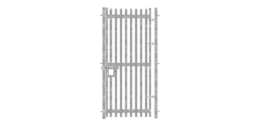 PaliFence® LPS 1175 (A1) 3.0m High Palisade Security Single Leaf Gate with Galvanised Finish