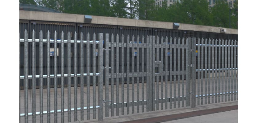 PaliFence® Palisade Security Double Leaf Gate Securing a Business site