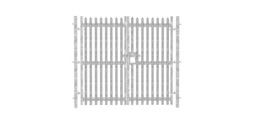 PaliFence® LPS 1175 (A1) 2.0m High Palisade Security Double Leaf Gate with Galvanised Finish