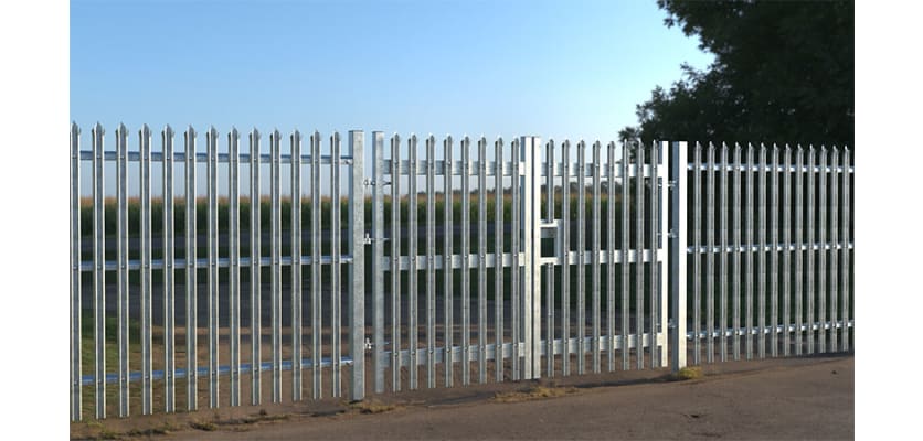 PaliFence® Palisade Security Double Leaf Gate Securing Farmland