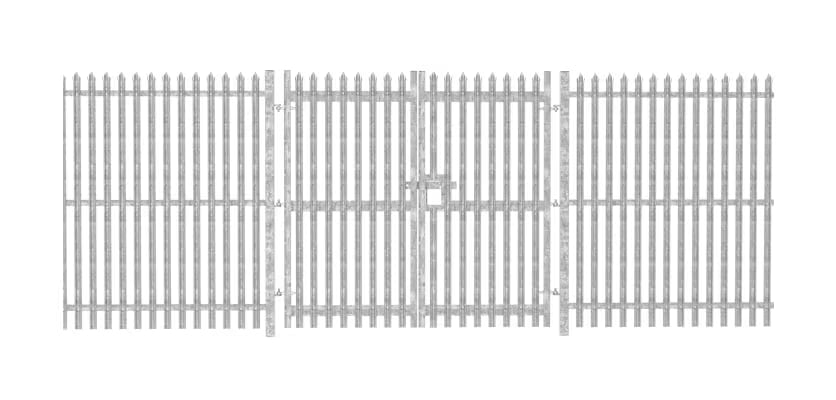 PaliFence® 3.0m High Palisade Security Double Leaf Gate installed in a Palisade Fencing Line 