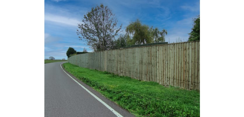 1.8m EchoReflect Reflective Acoustic Fencing Kit installed at the side of the road