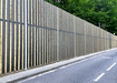 1.8m EchoAbsorb Absorbent Acoustic Fencing Kit installed at the roadside