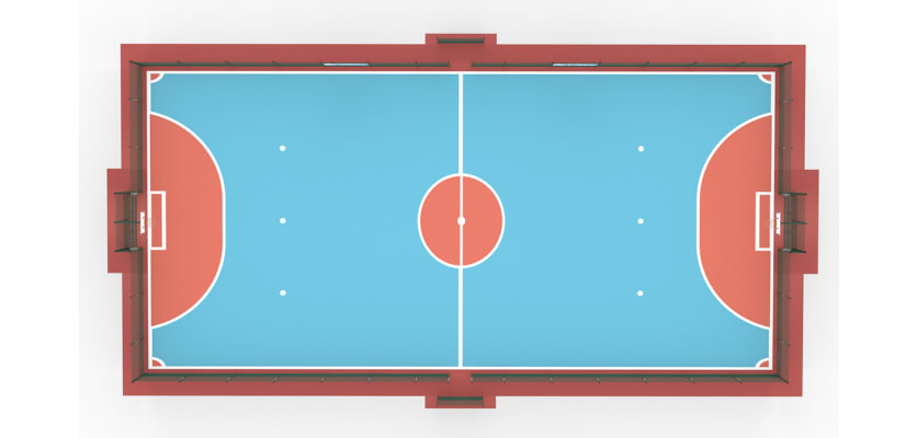 Durable MUGAPlay® Secure 35 Rebound MUGA Kit with aerial view