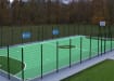 Multi-Use Games Area (MUGA) kit with rebound fencing, installed in a park