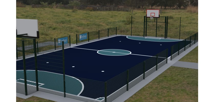 MUGAPlay® MUGA kit installed on school field