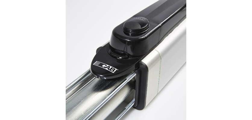 A close up of the closing mechanism on the Above Ground Swing Gate Operator 