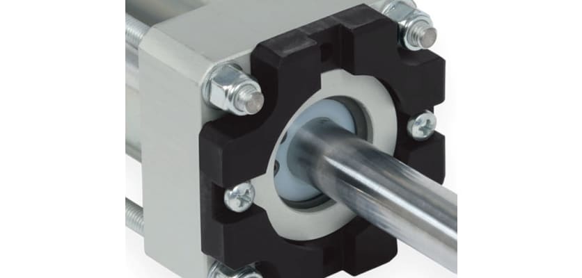 Close Up of The End Section of the Above Ground Hydraulic Swing Gate Operator 