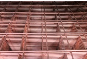 2" x 2" Bright Copper Washed Welded Wire Mesh Panel 