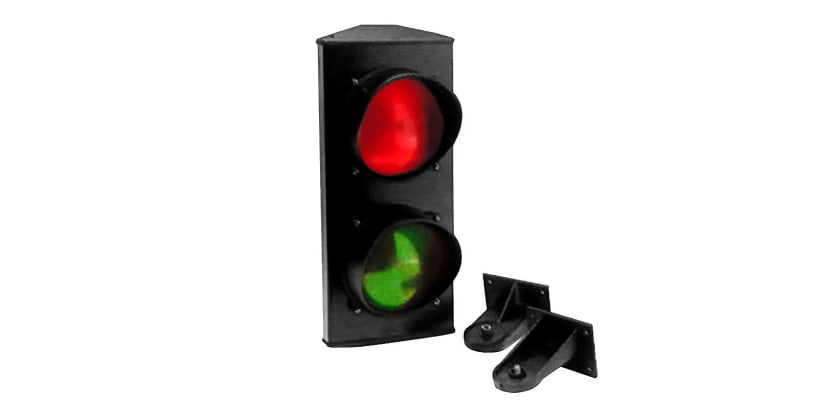 Traffic Light With Red And Green Lights 
