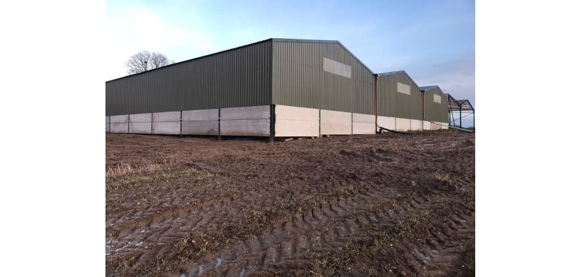 Prestressed Concrete Panels Installed round farm building