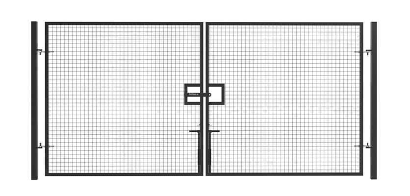 Black Double Leaf Vehicle Site Gate Kit