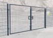 Black Double Leaf Vehicle Site Gate Kit installed around construction site