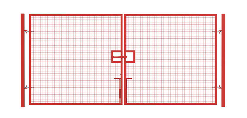 Red Double Leaf Vehicle Site Gate Kit