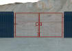 Red Building Site Gate Kit installed at construction site