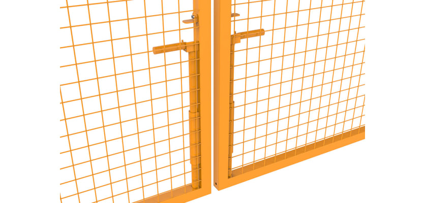 Yellow Slider Bolts on site gates
