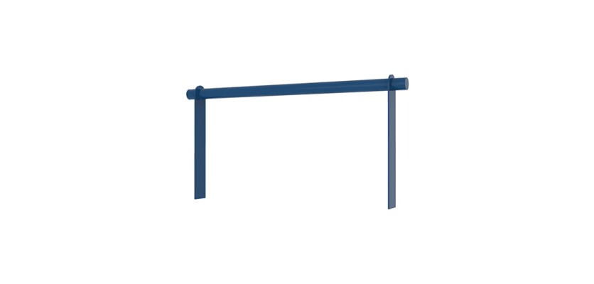 Steel Knee Railing with a Blue Powder Coated Finish