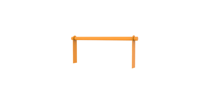 Steel Knee Rail with a Yellow Powder Coated Finish