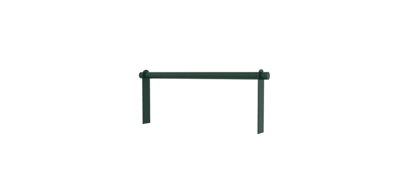 Steel Knee Rail with a Green Powder Coated Finish