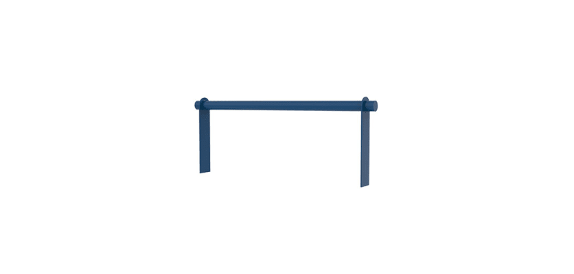 Steel Knee Rail with a Blue Powder Coated Finish