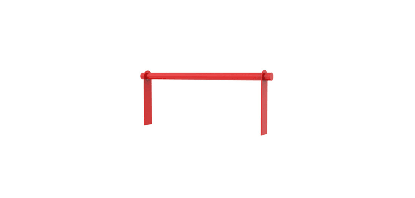 Steel Knee Rail with a Red Powder Coated Finish
