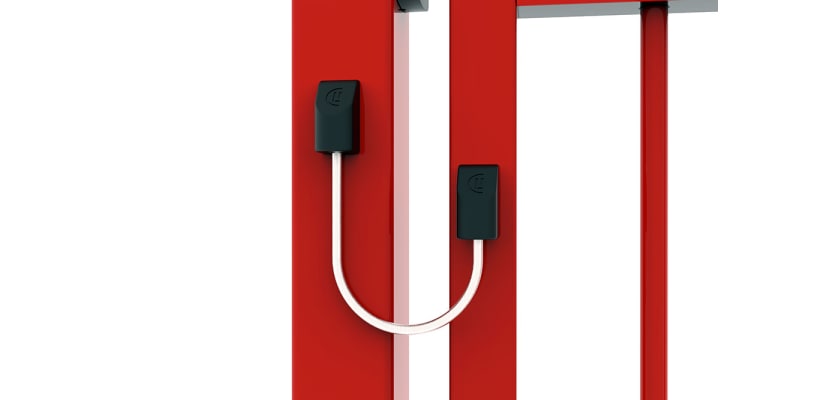 Close up of gate safety tethers