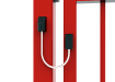 Close up of gate safety tethers