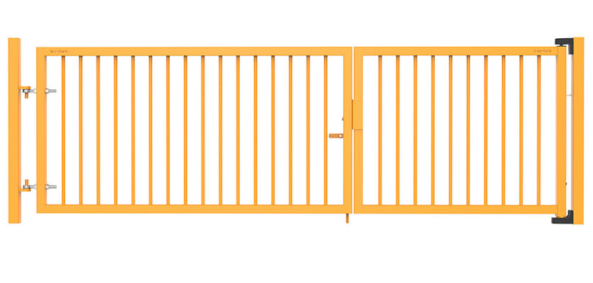 Yellow PlaySecure® 1.0m x 2.9m Wide Machine Access Double Railing Gate Kit