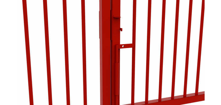 Red PlaySecure® 1.2m x 2.9m Wide Machine Access Double Railing Gate Kit