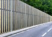 EchoAbsorb Absorbent Acoustic Fencing Kit installed on roadside