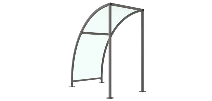 1.0m Wide Leyton Shelter with PETG sheet 