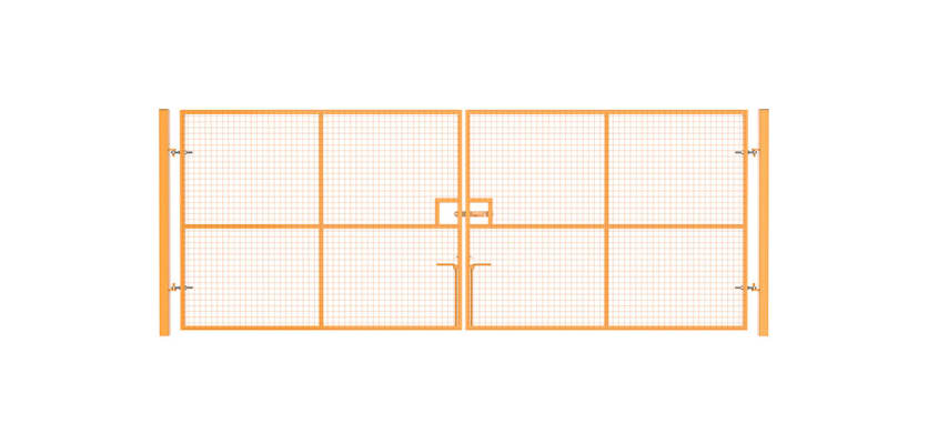 Yellow Double Leaf Vehicle Site Gate Kit