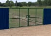 Green Double Leaf Vehicle Site Gate Kit around building site