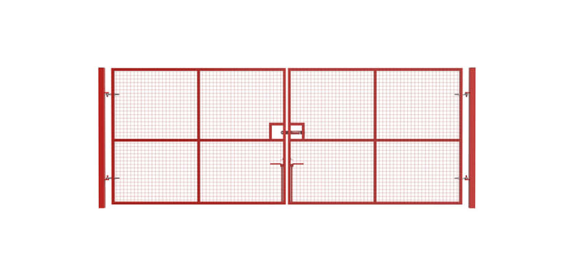 Red Double Leaf Vehicle Site Gate Kit