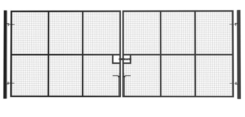 Black Double Leaf Vehicle Site Gate Kit