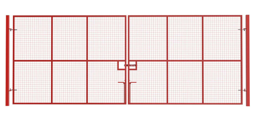 Red Double Leaf Vehicle Site Gate Kit