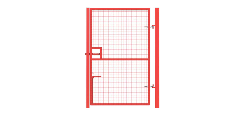 Red Single Leaf Pedestrian Site Gate Kit
