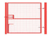 Red Single Leaf Pedestrian Site Gate Kit