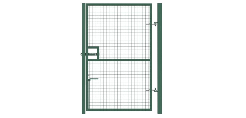 Green Single Leaf Pedestrian Site Gate Kit