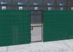 Black Pedestrian Site Gate Kit installed at building site