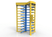 3D Render of a 3 Wing Single Turnstile with Overhead Canopy