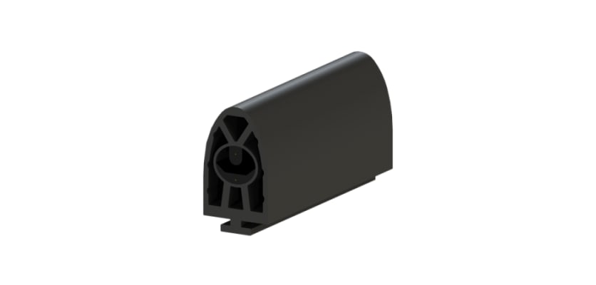 End Section of the 25mm Profile Safety Edge Rubber 