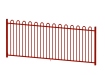 A bay of 1.5m EnviroRail Play Sec Bow Top Railings in Red
