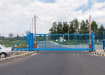 A light blue FFL 95 Manual cantilever Gate 